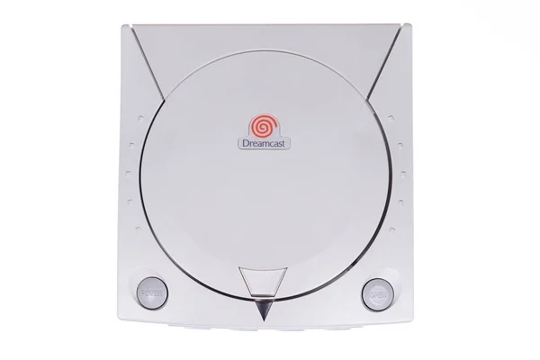 Верхний вид игровой приставки Sega Dreamcast — стоковое фото