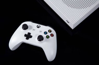 Microsoft's XBOX One S Video Game System and Controller clipart