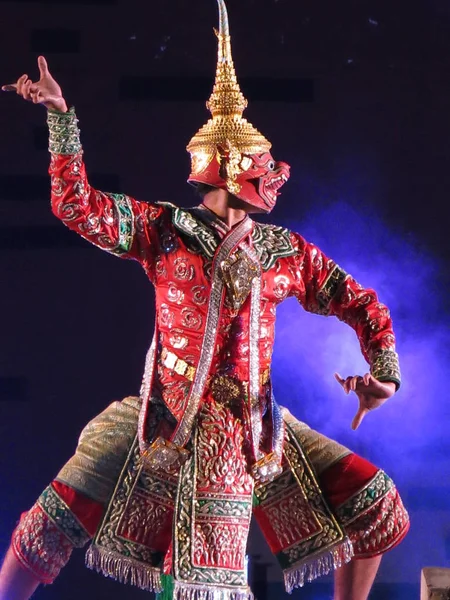 Khon Tradicional Drama Mascarado Tailandês Esta Mais Refinada Todas Artes — Fotografia de Stock