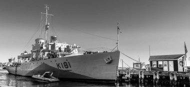Halifax, Nova Scotia, Kanada - 20 Ekim 2016: Hmcs Sackville K181 savaş gemisi şimdi müze gemi, Halifax.