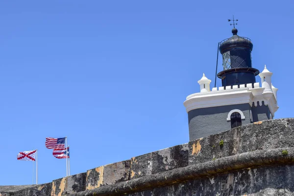 San Juan Porto Rico Abril 2014 Farol Castillo San Felipe — Fotografia de Stock