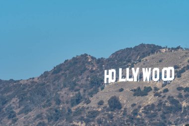 Los Angeles, Kaliforniya. Hollywood tabelası, Amerika 'nın batı yakasının ünlü simgesi..