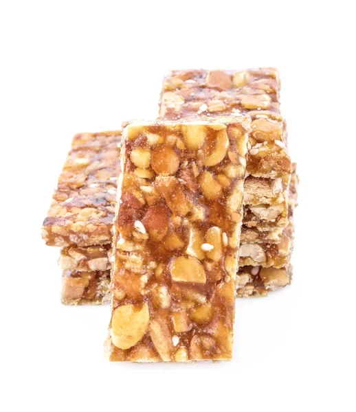 Beyaz arka plan üzerinde tatlı fıstık sopa