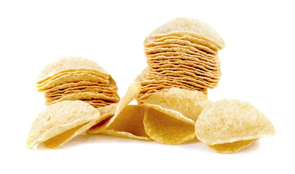 Kartoffelchips Original Auf Weißem Hintergrund — Stockfoto