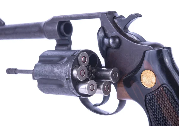 Nahaufnahme Der Kugeln Der Revolver Handfeuerwaffe Aufbewahrungszylinder — Stockfoto