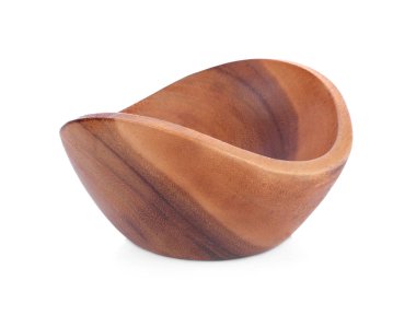 ahşap kase closeup beyaz arka plan üzerinde