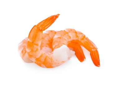 Beyaz arka planda karidesler