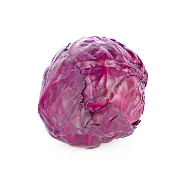 Mor lahana beyaz arkaplanda izole edilmiş.