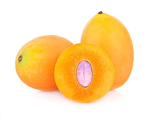 Zbliżenie Słodki Marian Śliwka Tajski Owoce Białym Tle Białym Tle — Zdjęcie stockowe