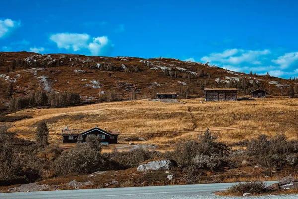 Prachtige Noorse Landschap Van Ideale Fjord Met Bergen Weg Naar — Stockfoto