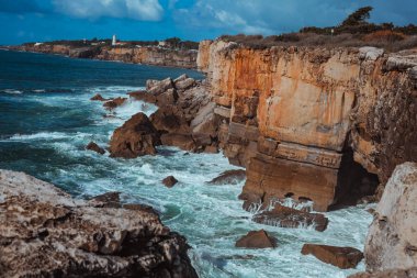 Cascais, Portekiz, kayalık uçurum ısmarlayarak 