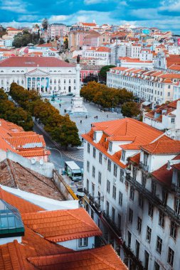 panoramik manzaralı açık olan leyleklerin Lizbon, Portekiz