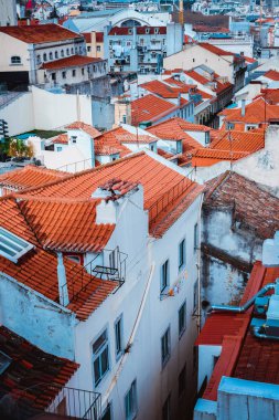 panoramik manzaralı açık olan leyleklerin Lizbon, Portekiz