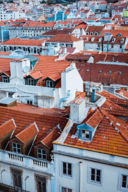 panoramik manzaralı açık olan leyleklerin Lizbon, Portekiz