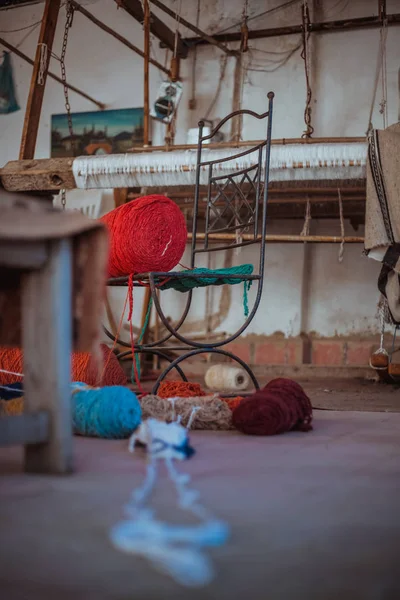 Set Colorful Threads Floor Room — Stock Photo, Image