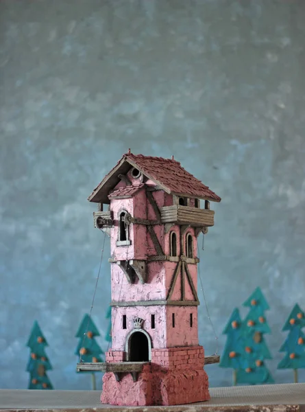 ドローブリッジ付き手工芸品中世の塔 — ストック写真
