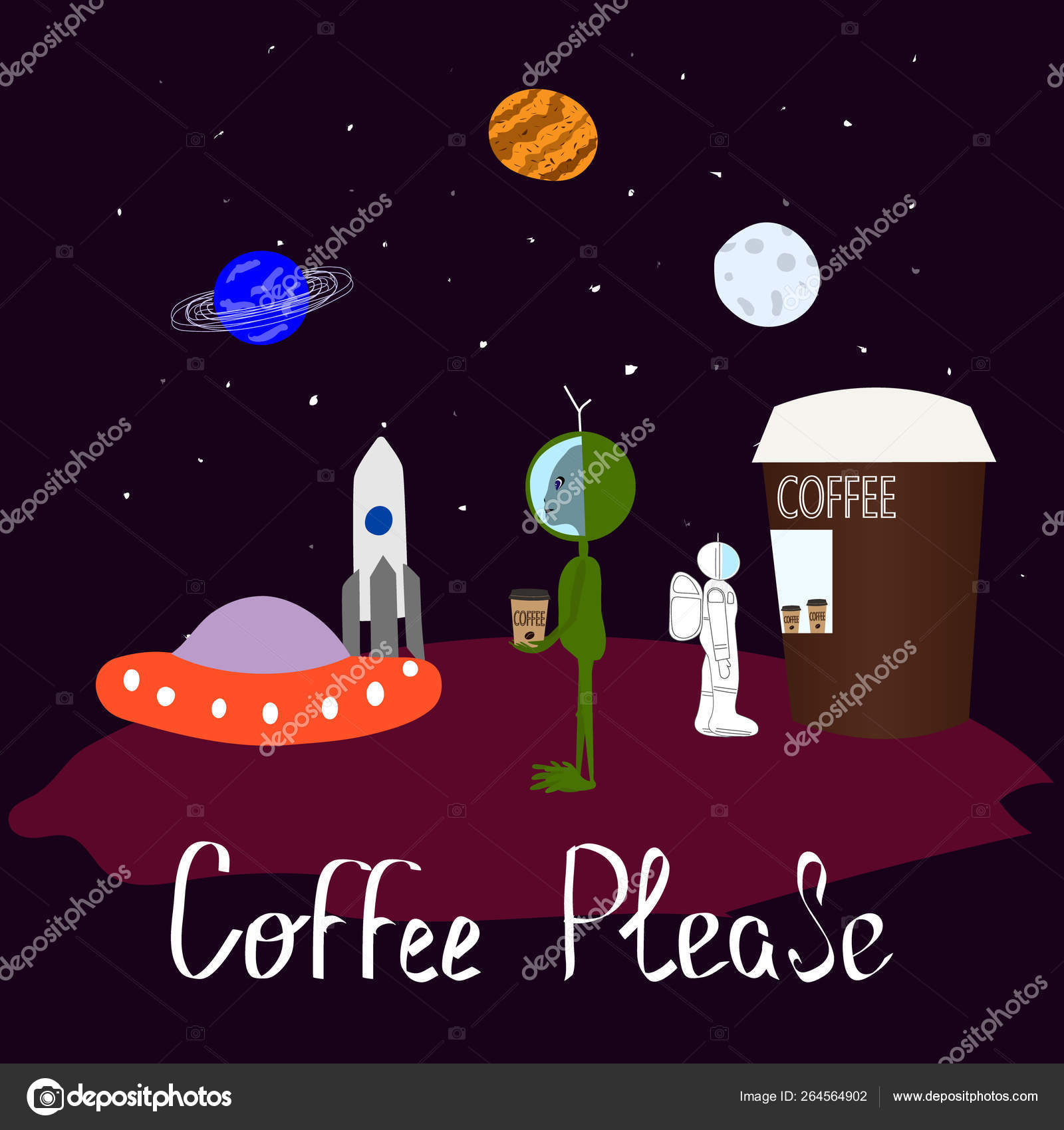 Télécharger gratuitement Images Illustration Humoristique Avec Le Cafe Alien Universe Space Star le plus cool par