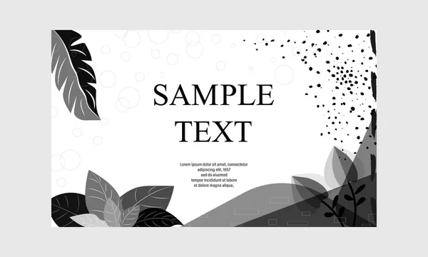 Creatieve mode glamour hand getrokken florale achtergrond. Vector zwart-wit getextureerde kaarten. Mooie abstracte poster. — Stockvector