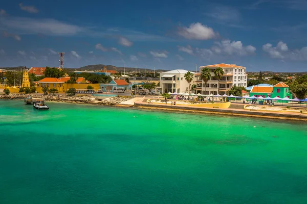 Arrivée Bonaire Prise Bateau Capitale Bonaire Kralendijk Dans Cette Belle — Photo