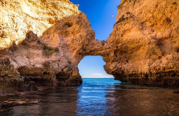 Exposure Done Boat Tour Lagos Seashore Algarve Portugal — Stock Photo, Image