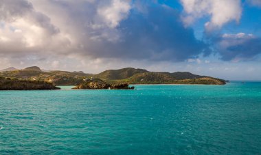 Panoramik Antigua ve Barbudas, Caribbean Valley Kilisesi Beach.