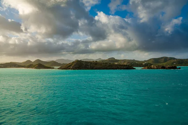 Panoramatický Výhled Údolí Církev Pláže Antigua Barbudas Karibik — Stock fotografie