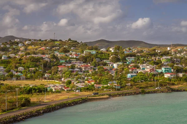 Vista Panorâmica Praia Igreja Vale Antígua Barbudas Caribe — Fotografia de Stock