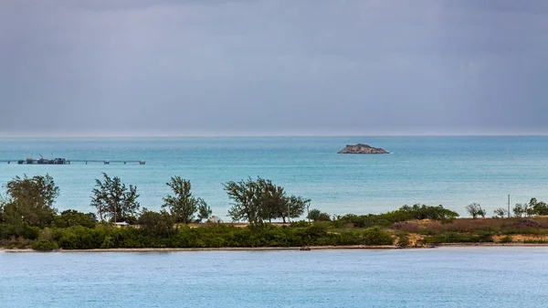 Panorámás Kilátás Nyílik Valley Church Strand Antigua Barbudas Karib Térség — Stock Fotó