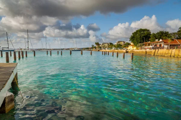 Benvenuto Bonaire Divers Paradise Arrivando Bonaire Cattura Nave Presso Capitale — Foto Stock