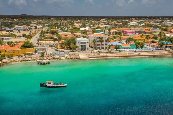 Benvenuto Bonaire Divers Paradise Arrivando Bonaire Cattura Nave Presso Capitale — Foto Stock