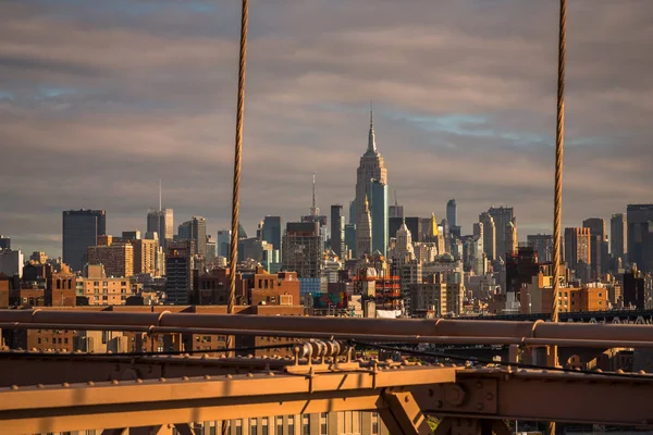 Exposición Hecha Desde Novia Brooklyn Mientras Cruza Aprovecha Hermosa Vista — Foto de Stock