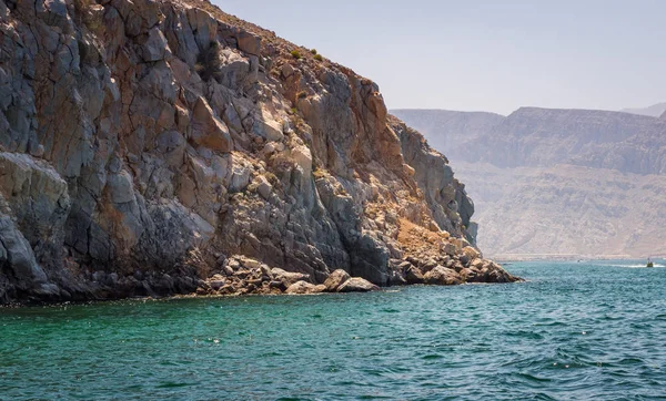 Beautiful Coastal Scenery Khasab Musandam Peninsula Oman Photo Taken Boat — Stock Photo, Image