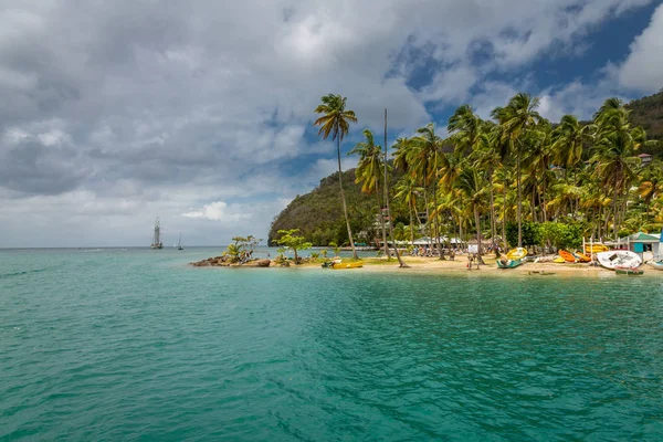 Marigot Bay Saint Lucia Karib Tenger Expozíció Míg Egy Hajótúra — Stock Fotó