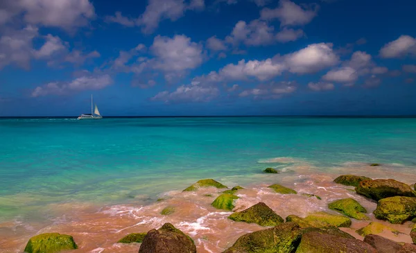 Sailing Paradise Captured Eagle Beach Aruba — Stock Photo, Image