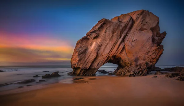 Penedo Guincho 143 Larga Exposición Esta Peculiar Formación Rocosa Atardecer — Foto de stock gratuita