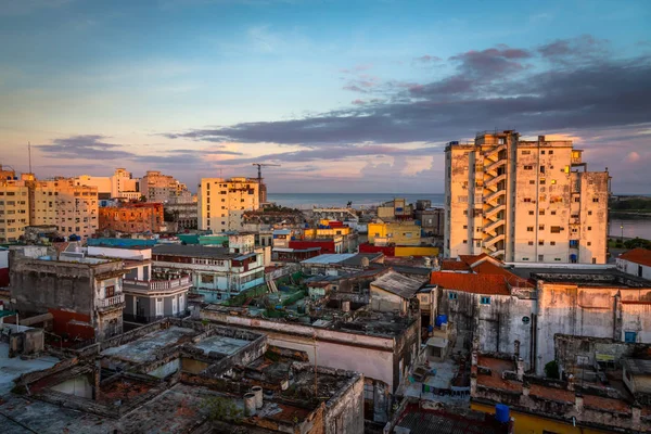 Havanna Stadsbild Vid Soluppgången Foto Taget Från Byggnad Den Gamla — Stockfoto