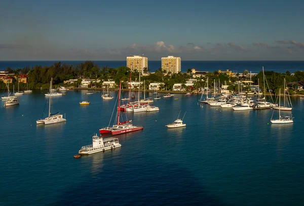 Photo Taken Cruise Ship While Arriving Jamaican Port Montego Bay — Stock Photo, Image