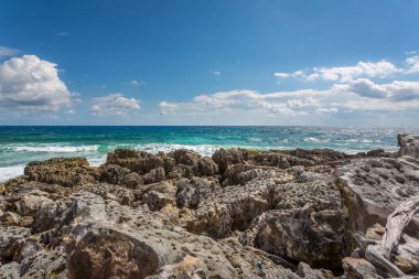 Fotoğraf güzel plaj, Chen Rio Cozumel, Meksika için. Adanın daha sessiz tarafında yer mükemmel bir seçimdir sahilde bir gün için su ve güzel manzara ile sıcak.