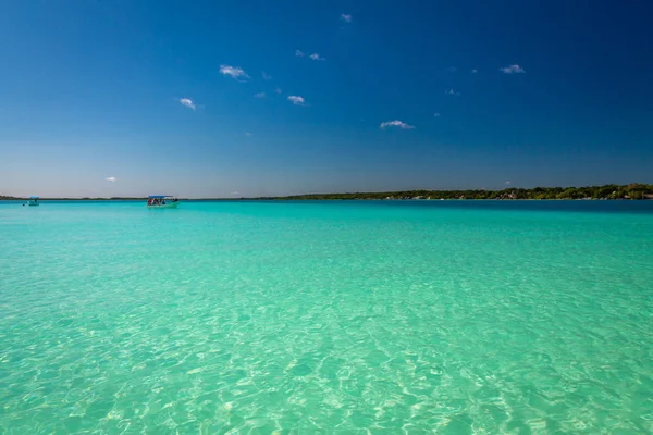 Laguna Bacalar Também Conhecida Como Lagoa Das Sete Cores Bacalar — Fotografia de Stock