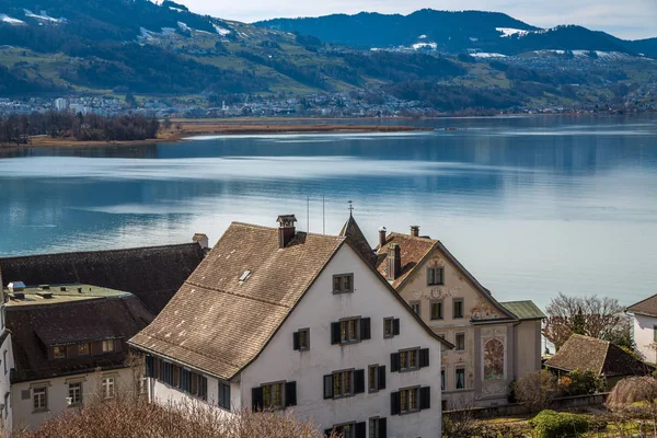 Blick von der Burgmauer auf Rapperswil — Stockfoto