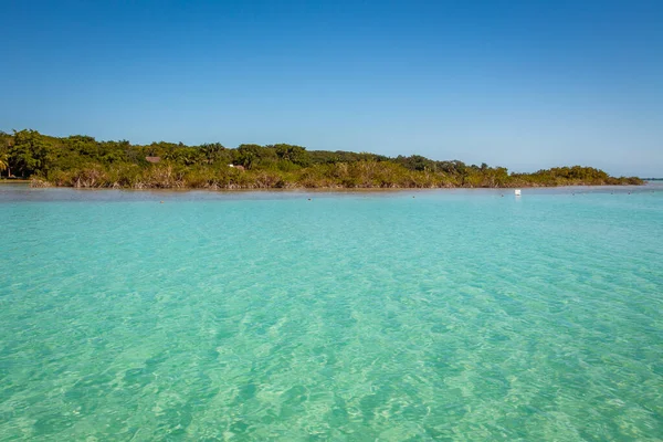 Laguna Bacalar Ismert Mint Lagoon Seven Colors Bacalar Mexikó Kristálytiszta — Stock Fotó