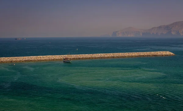 Beautiful Coastal Scenery Khasab Musandam Peninsula Oman Photo Taken Boat — Stock Photo, Image
