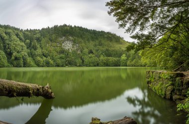 Azores 'deki Sao Miguel Adası' nın iç kısımlarında güzel bir şelale var.