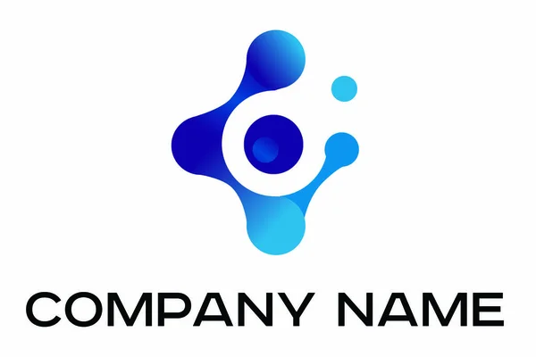 Modrý Vektor Logo Pro Název Společnosti — Stockový vektor