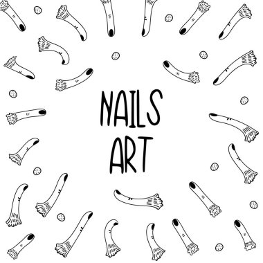 El çekilmiş siyah ve beyaz basit Doodle parmak kartı çocuklar tarzı dövme. Şablon arka plan çizim vektör dövme eskiz çizimler ile