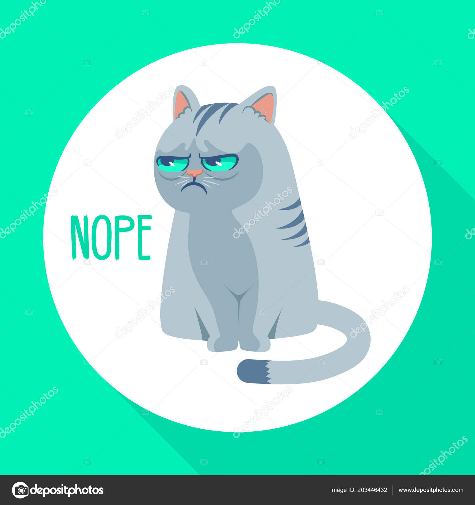 grumpy cat vector nope