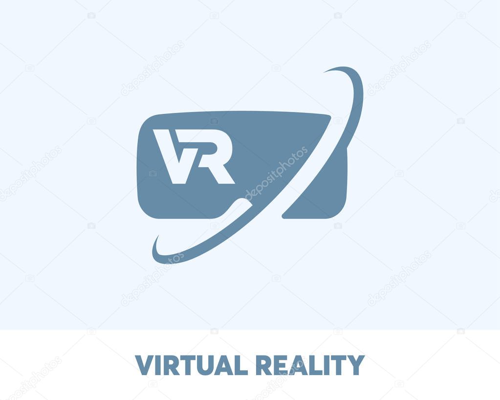 Virtual reality glasses icon and logo, vector illustration