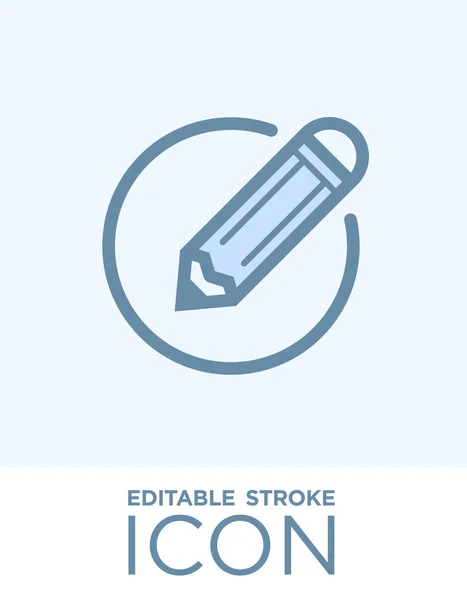 Edit Icon Pencil Line Icon Editable Stoke Outline Solid Vector — Stock Vector