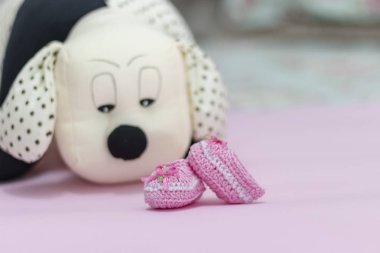 Pembe Bebek Ayakkabı, metin için yer ile dekorasyon