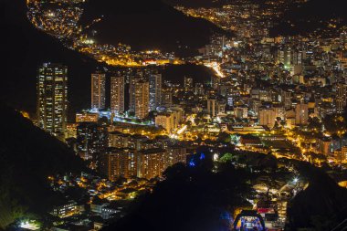 Gece Rio de Janeiro şehrinin manzara, Rio Güney bölgesi.